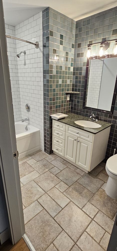 Bathroom tile renovation — Gulf Islands