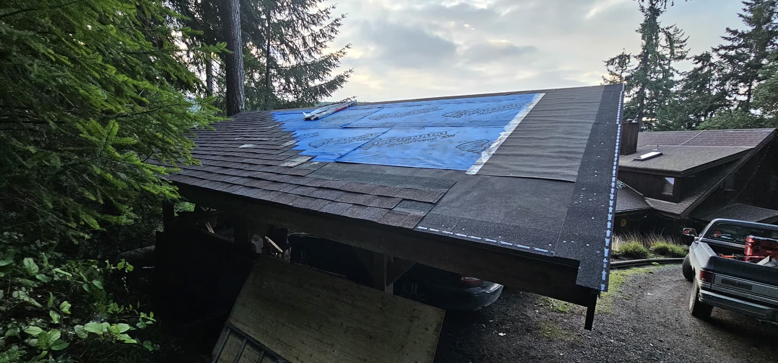 Butler reroof — carport roof repair