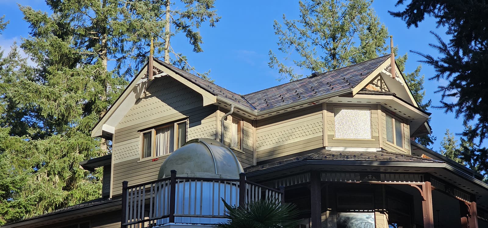 Escarpment Way — elevated view of Victorian home with multiple EnviroSlate roof planes